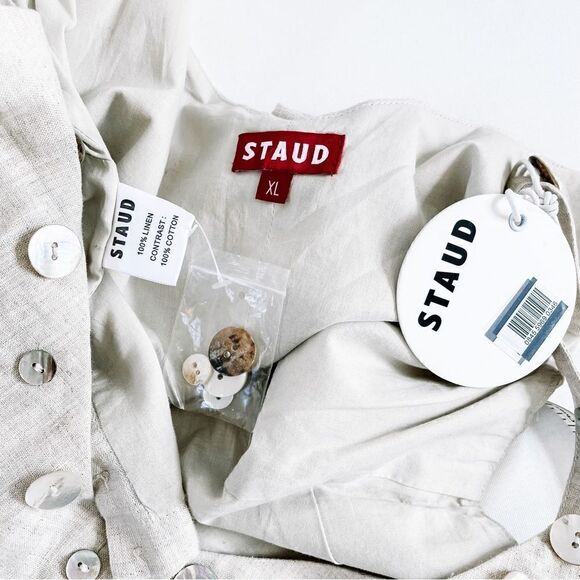 Staud Linen Tank Vittoria Button Trim - Picture 6 of 10